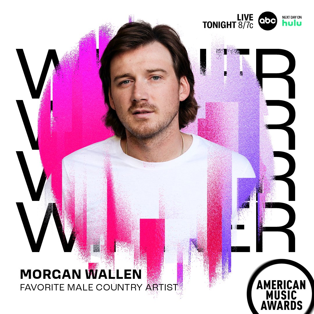 CHEERS to <a href="/MorganWallen/">morgan wallen</a> for being this year's #AMAs Favorite Male Country Artist! 🤠