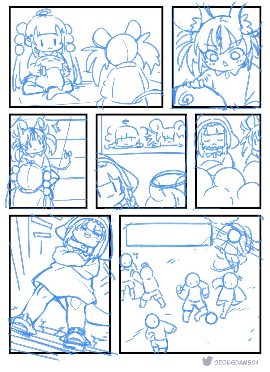 Nachofamily - 11 / HoloEN kin - 16
comic sketch 