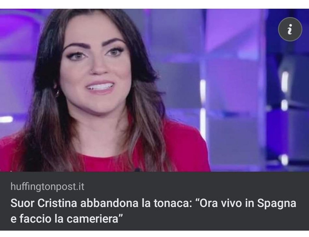 "in Spagna"

Suor Cristina in incognito per l'Ordine della Spada Cruciforme. We know sister! 
#WarriorNun 
#RenewWarriorNun