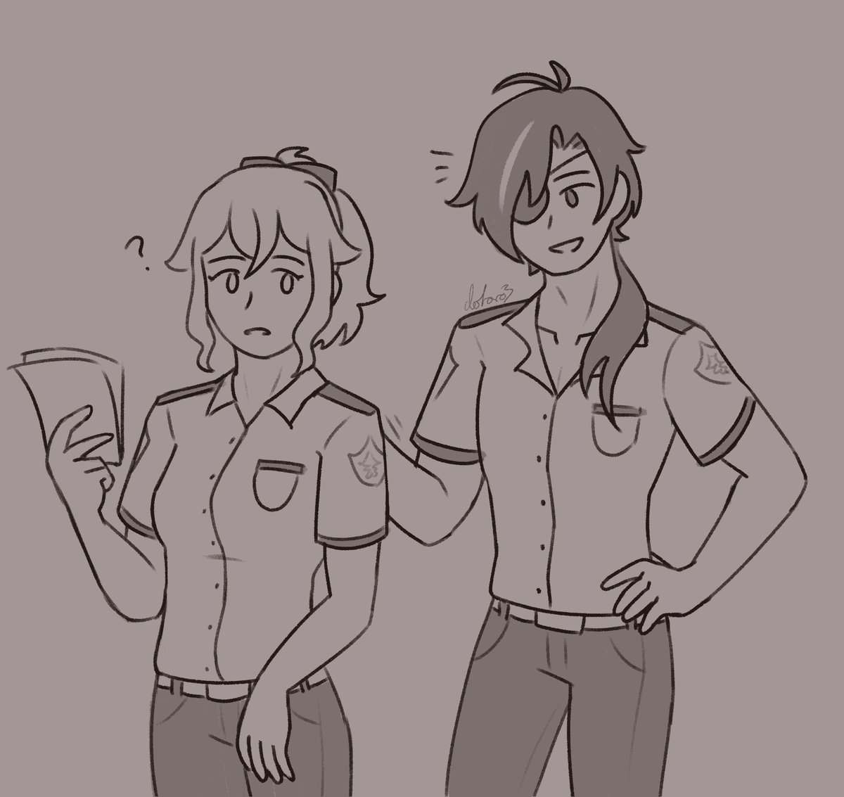 merluc au timeskip to where jean and kaeya work as favonius coast guards, no sign of diluc anywhere after all these years
#jean #kaeya 