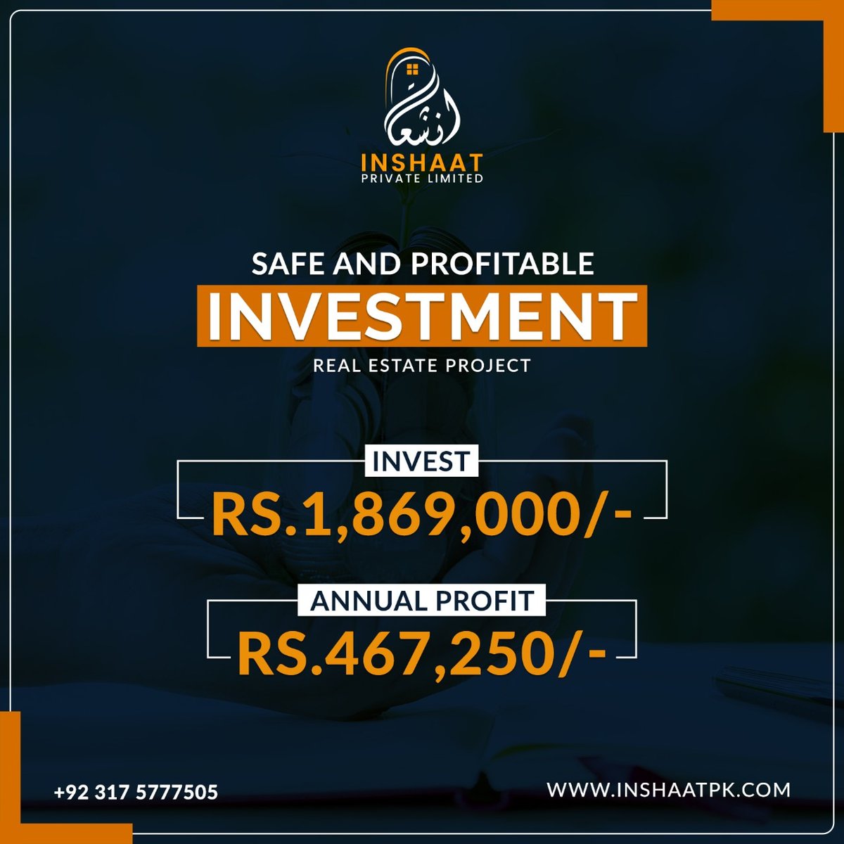 Inshaatpk's tweet photo. Are You Thinking About Investment?
We have just the right opportunity for you. Invest in Real Estate projects in twin cities.
✅ Invest PKR 1,869,000/-
✅ Annual Profit PKR 467,250/-

📞 +923175777505

 #InvestmentOpportunities #PropertyOpportunities #realestateinvestment https://t.co/cDuUkPXOcJ