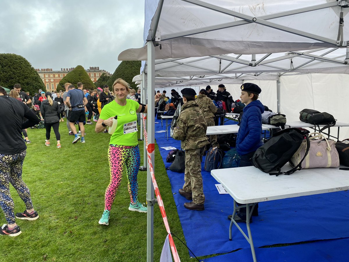 Cadets looking after the runners bags at todays Hampton Court 10k run. Their efforts were much appreciated BZ all
