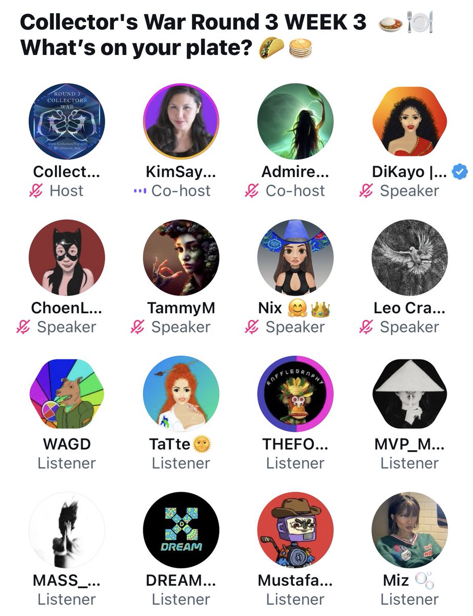 Already a full house in our food-themed space! 

Come pull up a seat at our table ❤️

<a href="/collectors_war/">CollectorsWar</a> <a href="/KimSayyou/">KimSayYou "Kim Slay"!!</a> @AdmiredWomenNFT <a href="/ahchoen/">Choen Lee</a> <a href="/cryptogirls16/">CryptoGirls加密女团</a> <a href="/nicolerm827/">Nix 🤗👑</a>