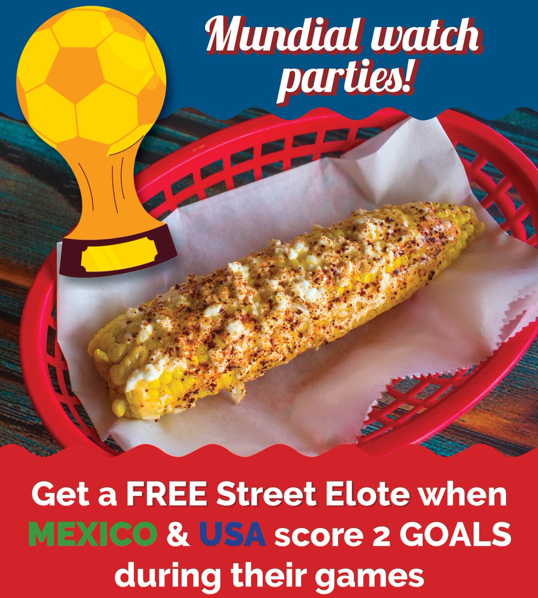 MamboSeafood's tweet photo. Es hoy, es hoy! 🎉 
Cheladas, elotes &amp; fútbol, come watch the games with us. ⚽ ⚽ ⚽ ⚽
We'll be celebrating all month!! https://t.co/GQ5nizg4vP