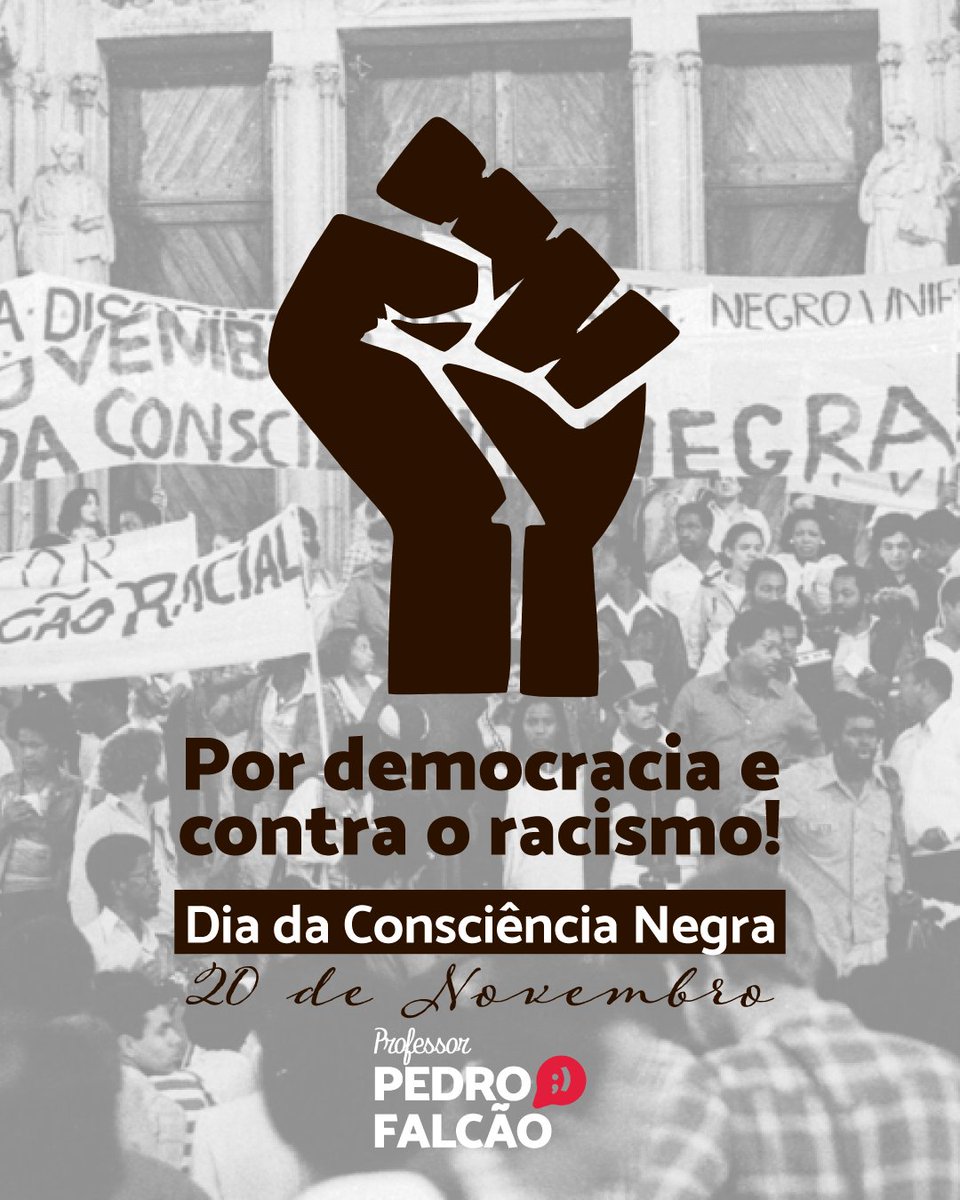 Profpedrofalcao's tweet photo. Que o dia que celebra Zumbi, o maior símbolo da luta dos negros e negras do nosso país, nos sirva para refletir sobre nossas posturas e a necessidade de sermos antirracistas!

#20DeNovembro #ConscienciaNegra https://t.co/aaEMyV9xCX