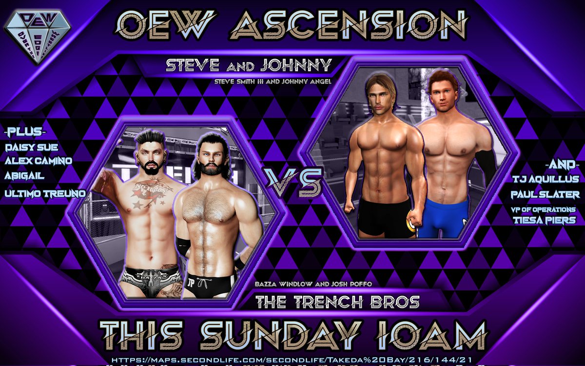 WrestlingOew's tweet photo. This week, Daisy Sue takes on Abigail in a Women’s Match, plus Ultimo Trueno battles Alex Camino, and the Trench Bros are in a Tag Team Match against Steve Smith III and Johnny Angel. All this and more at 10AM SLT Sunday when OEW presents Ascension! https://t.co/rxROfnJWvs https://t.co/0GsDtSK1Kb