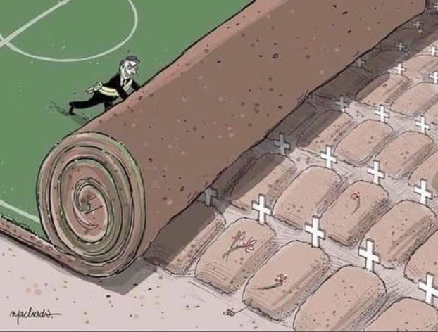 As the World Cup is about to begin in Qatar and you’re watching…don’t forget that 6,500 migrant workers were worked to death building the stadiums