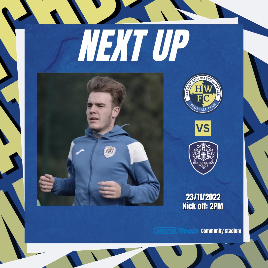 Next Up: We welcome <a href="/MetPoliceFC/">Met Police FC</a> U19 to <a href="/drapertools/">Draper Tools</a> Community Stadium. Kick off: 2PM. #COYH