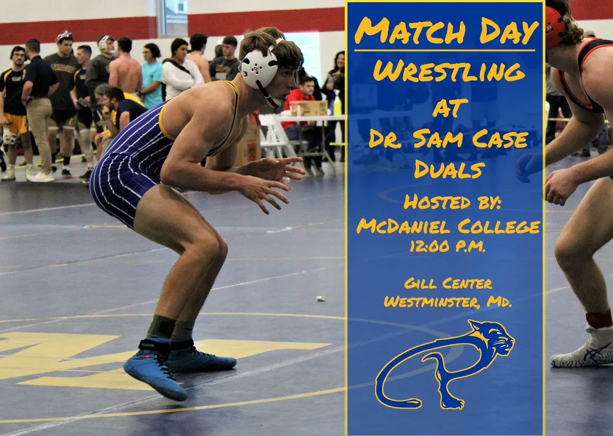 UPB_Panthers's tweet photo. Matchday: @UPBWrestling at Dr. Sam Case Duals
Westminster, Md.
Match 1: UPB vs. @WilkesColonels  - 12:00 p.m.
📽️ - https://t.co/0Sddbhd4fj 
Match 2: UPB vs. @mcdanielsports | 1:30 p.m.
🎥 - https://t.co/5ZK3tJoR9o 
Match 3: UPB vs. @HopkinsSports 
🎥 - https://t.co/pb86Vz8XAP https://t.co/XVS3tqrYxq