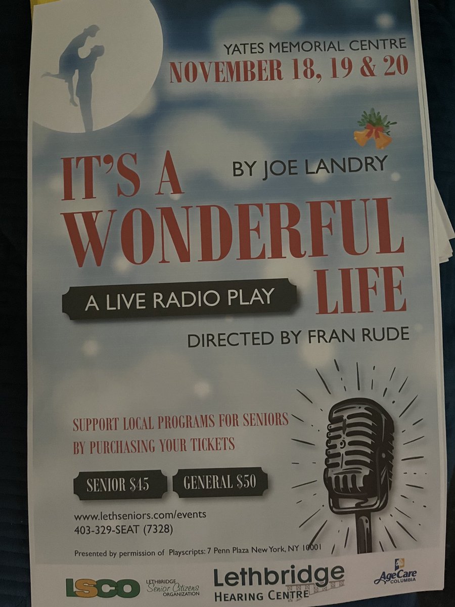 MarkBoogieman's tweet photo. One last show this afternoon at 2pm at the Yates. Enjoy a heartwarming “radio broadcast” at the theatre before you go home for your Grey Cup party to cheer on the Bombers or the Argos. Proceeds to help with Programs for Seniors at the LSCO. https://t.co/GOkwP15N5Q