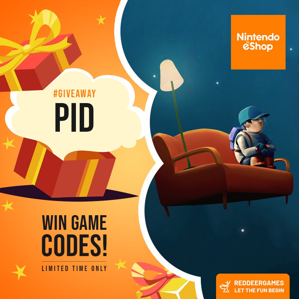 Welcome to...

 👟 PID 🧢
🤩 #GIVEAWAY!!! 😎

Win 1 of 5 #NintendoSwitch CODES! 🕹️

What are you waiting for??? 😎

ENTER HERE: ⤵️
🟥 bit.ly/3gfClwU 🟥

#indiegames #indiedev #sunday
