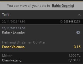 abintahminci's tweet photo. ➡️ Dünya Kupası 1. Kupon 
Enner Valencia gol atar.

İyi Şanslar https://t.co/lTzslcdD1f