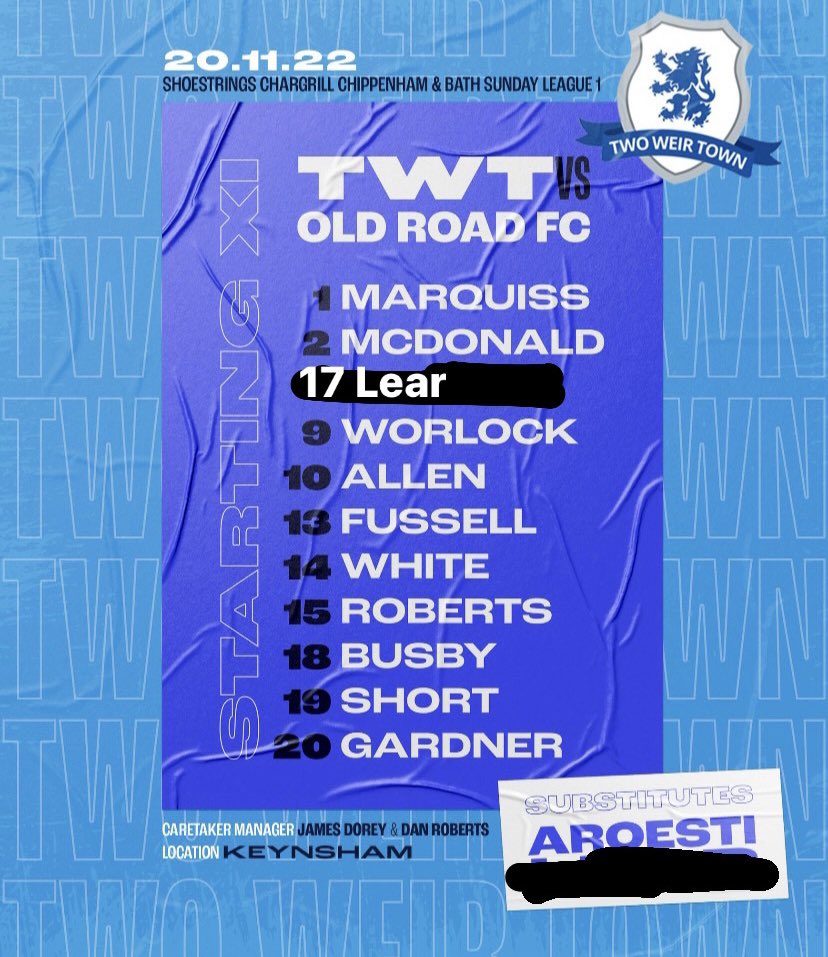 Two Weir Town FC tweet media