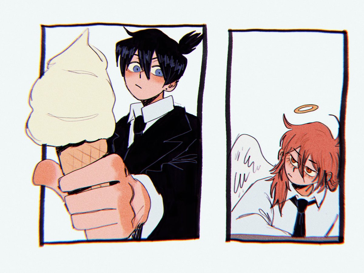 an akiangel comic about ice cream⁉️⁉️ AGAIN⁉️⁉️⁉️ 