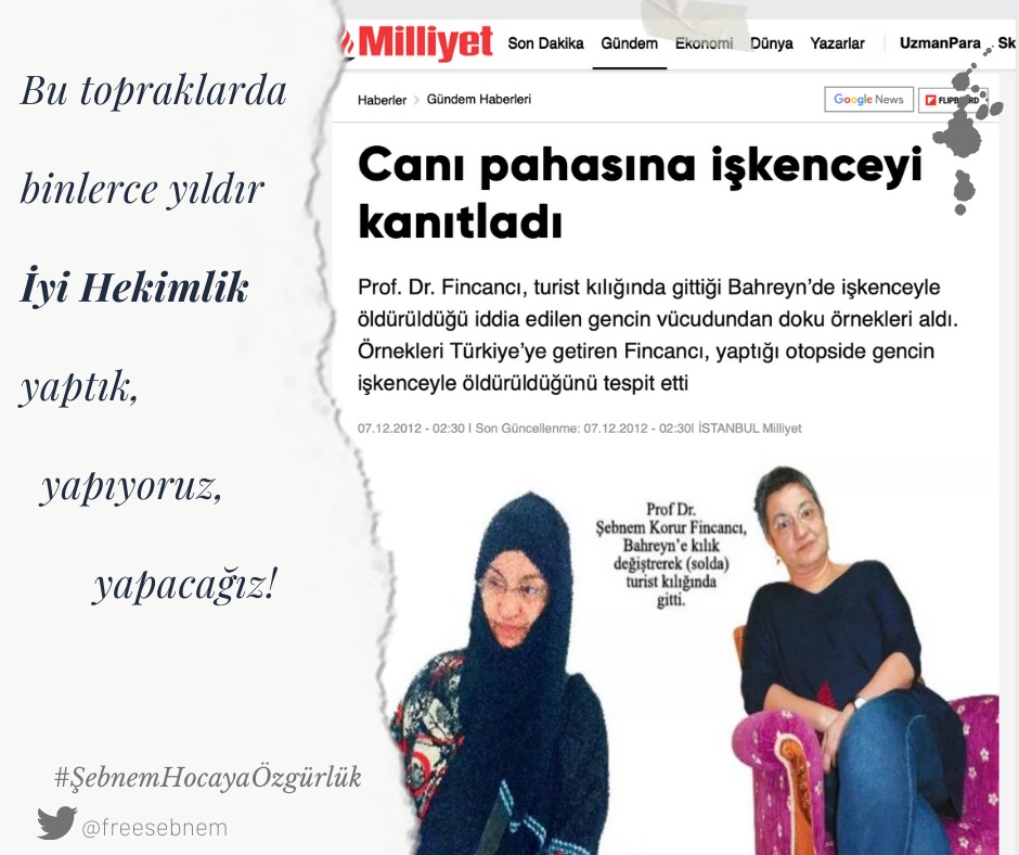 freesebnem's tweet photo. #Milliyet gazetesi -  07.12.2012 
👇
Prof. Dr. Şebnem Korur Fincancı 
" CANI PAHASINA İŞKENCEYİ KANITLADI "
👉https://t.co/8qe6iYKP1g
👉https://t.co/ZeztFUh21c

İyi Hekimlik Susmaz! Susturulamaz!
 #FreedomForSebnemKorurFincanci
#FreedomForSebnem
#SebnemHocayaÖzgürlük https://t.co/0lfmpyXut9