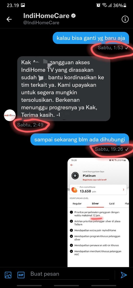 andripm's tweet photo. @IndiHomeCare konfirm lg. Sabtu, 19 Nopember 2022 pukul 19.26 @fajrinrasyid https://t.co/gTqnksaEJR