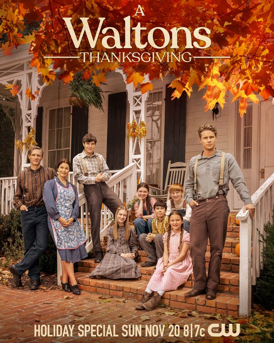 🌟Watch tonight @TheCW 8pm Premiere Movie 🦃#AWaltonsThanksgiving #TheWaltons w/ @BellamyYoung @Logan_Shroyer #TeddySears #MarcelleLeBlanc @chfinlayson #TatumMatthews #SamuelGoergen #CallawayCorrick @alphatrivette #RebeccaKoon About bit.ly/3hWXNHt