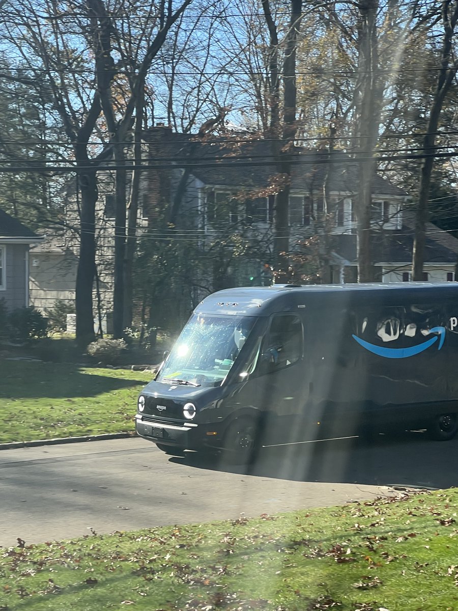It looks like Amazon is testing their electric trucks for deliveries in the neighborhood