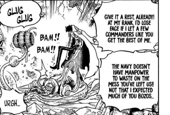 GreenBull_'s tweet photo. Can’t believe people belive an Admiral by himself would take on Shanks and his most balanced crew plus Luffy and the Monster Trio💀 https://t.co/9pEMNd2YQl