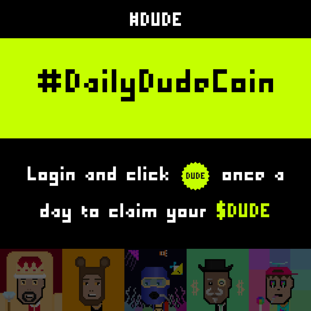 ✨Hash Dudes (GEN01 &amp; GEN02) can now claim $DUDE coin daily! 

➡️To start login at hashtools.io and go to your profile

#DailyDudeCoin #HashTown #HbarNFTs