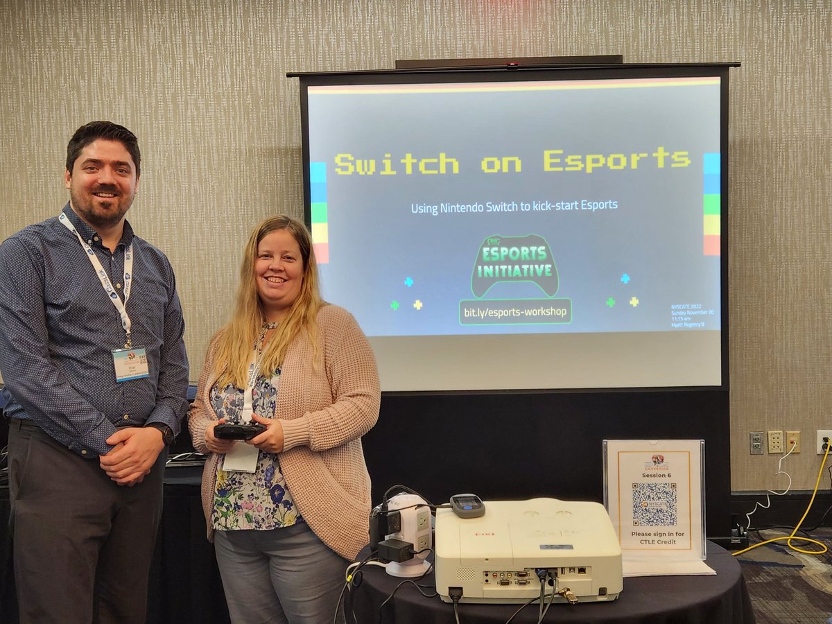 MrDeBoyace's tweet photo. Happening now #NYSCATE22!
Join us at Hyatt Regency B for our session on #esports in #K12 with #Nintendo Switches.

https://t.co/s5f9CC1bZi

#NYSCATE22

Also #TwitterIsDead 
Join me on #Mastadon 
#mastadonmigration https://t.co/MWYFrssMAq