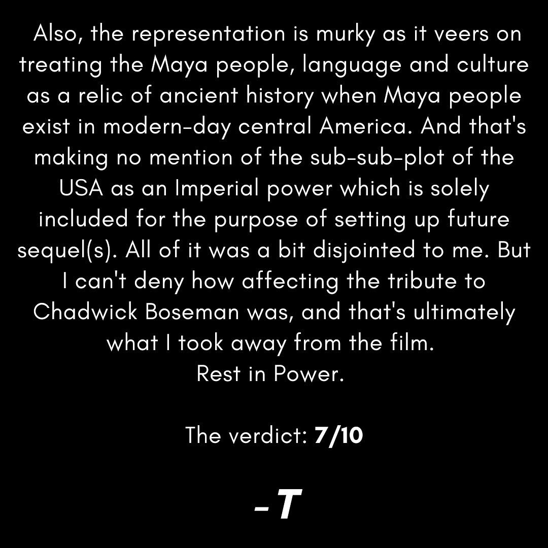 Hi all, I'm back with a quick review for Ryan Coogler's 'Black Panther: Wakanda Forever' - T💖