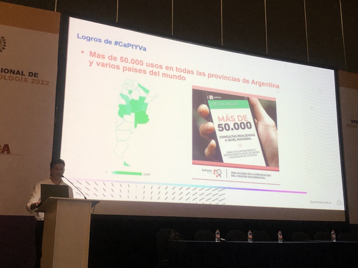 PopovVioleta's tweet image. Dr. Lisandro Pereyra🇦🇷 showing real-world data of the impact of #CRC risk-estimating app( Captyva) on referrals for #colonoscopy /#screening by PCP: ⬆️ 30% in referrals
⁦@gastromx⁩