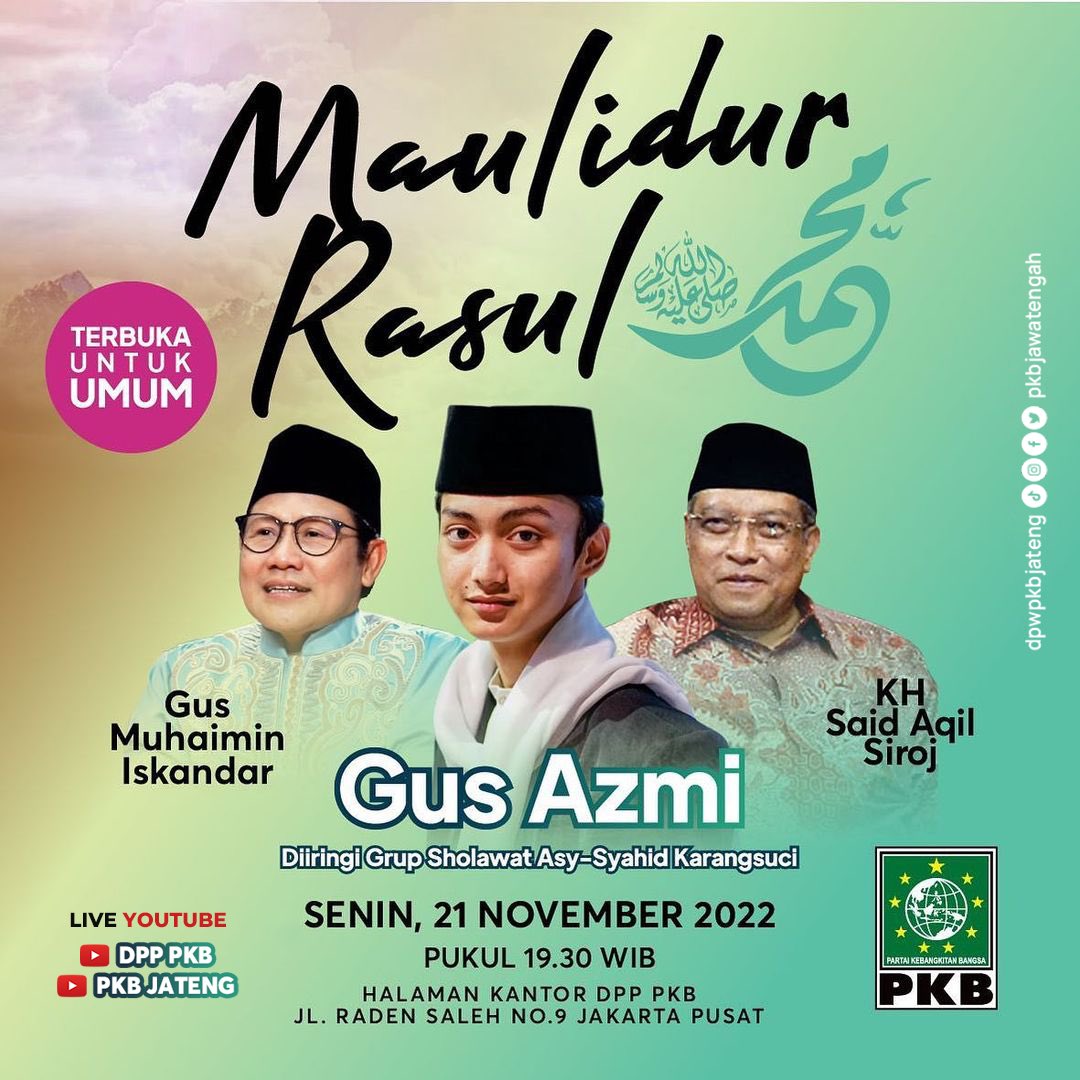 pkbjawatengah's tweet photo. Maulidur Rasul bersama Gus Azmi, Gus Muhaimin @cakimiNOW &amp; KH. Said Aqil Siroj @saidaqil di halaman DPP PKB.

Live Youtube DPP PKB &amp; PKB JATENG
__
#gusmuhaimin #muhaiminiskandar
#gusazmi #gusazmiaskandar 
#khsaidaqilsirodj #sholawat #PKB
@yusuf_ch https://t.co/Pt42Ji7QDn