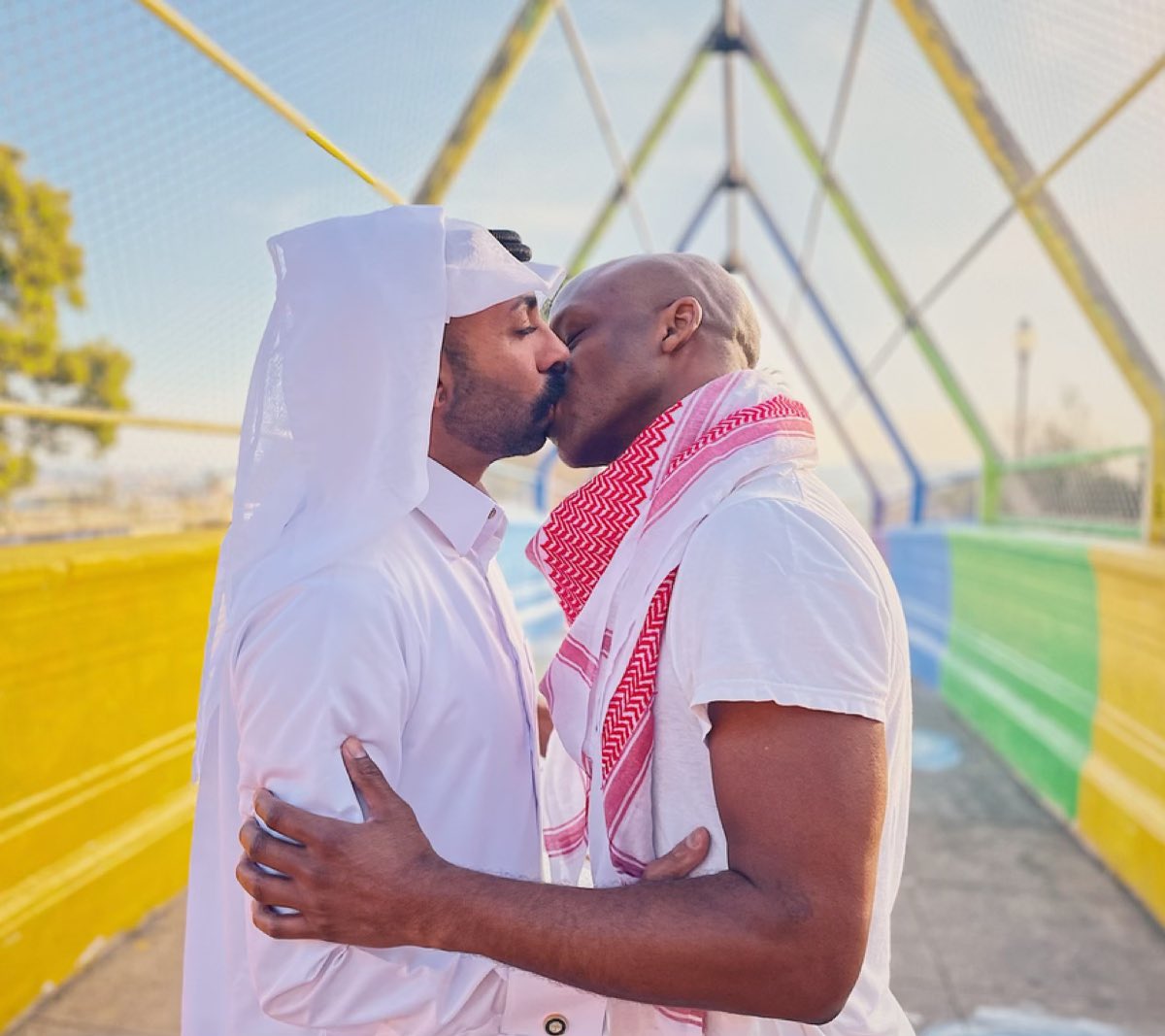 Dr_NassMohamed's tweet photo. My team, the Maroons, just started playing their first game

Celebrating the moment with love. It won't be behind closed doors until you stop torturing us behind closed doors.

@proudmaroons 
@alwanfoundation 

#ProudMaroons 
#loveisnotacrime
#qatar22 #fifa22 #كلنا_العنابي https://t.co/4EWlxfEFFS