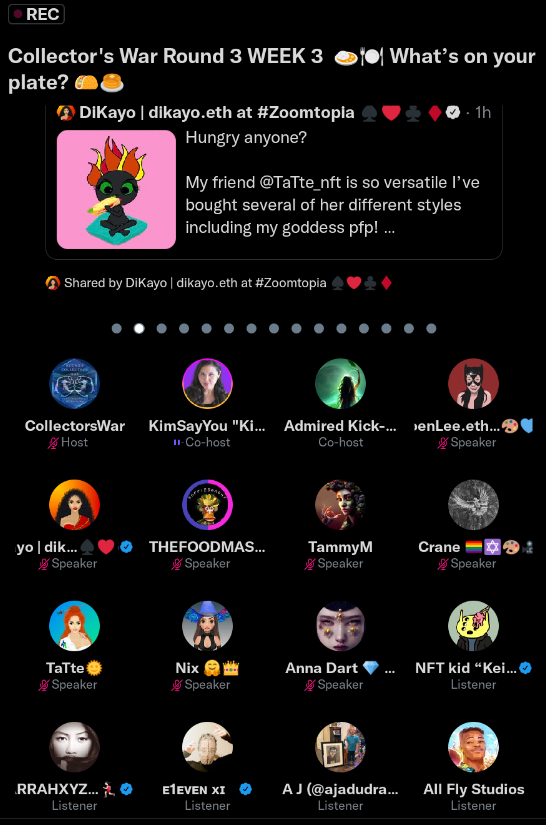 <a href="/collectors_war/">CollectorsWar</a> <a href="/tessarev/">gabriel_tessarev</a> <a href="/dikayodata/">DiKayo Data</a> 's pick is <a href="/TaTte_nft/">TaTte🌞</a>