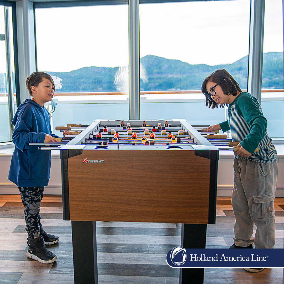 When your clients bring the kids along on a #HollandAmerica cruise, they can rest easy knowing that Club HAL will keep them entertained. This onboard youth program offers a variety of games, contests, and activities that are sure to please. #NationalChildsDay #HALPartnerSHIPS