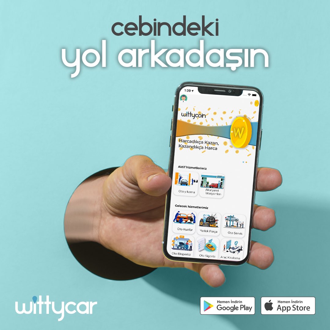 car_witty's tweet photo. Aracının ihtiyacı olan her şey tek uygulamada😎

WittyCar ile üye işyerilerinden aracın için hizmet alabilir, aldığın hizmetin durum bilgisini uygulama üzerinden kolayca anlık olarak takip edebilirsin.😇

#wittycar #arge #akıllı #mobil #araba #benzin #yıkama #bakım #araçbakım https://t.co/xIks0oJ5cH
