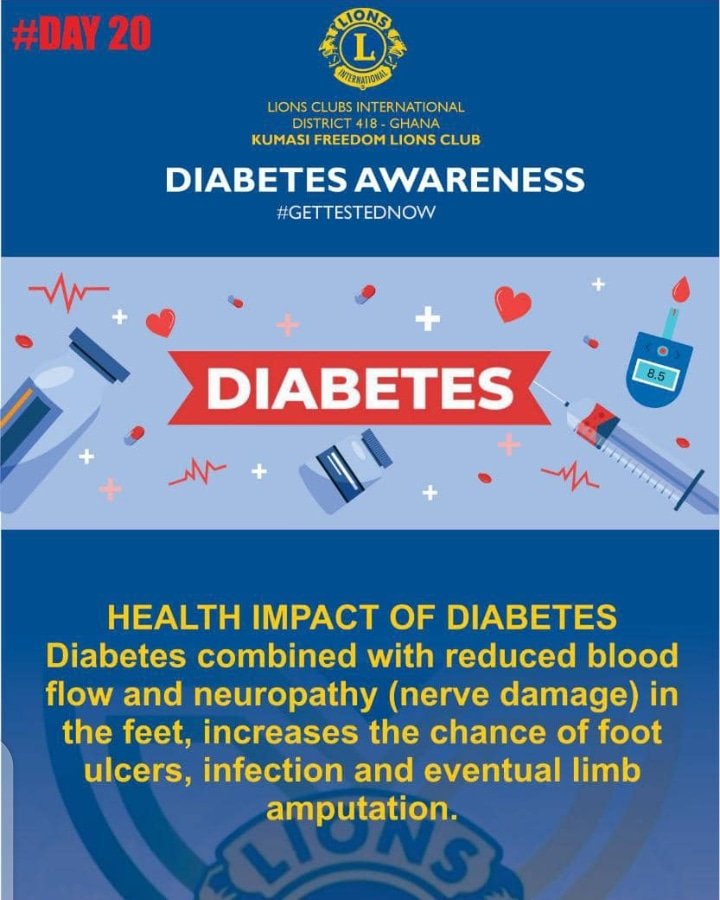 Did you know you can lose a limb because of diabetes? #Gettestednow. Stay healthy