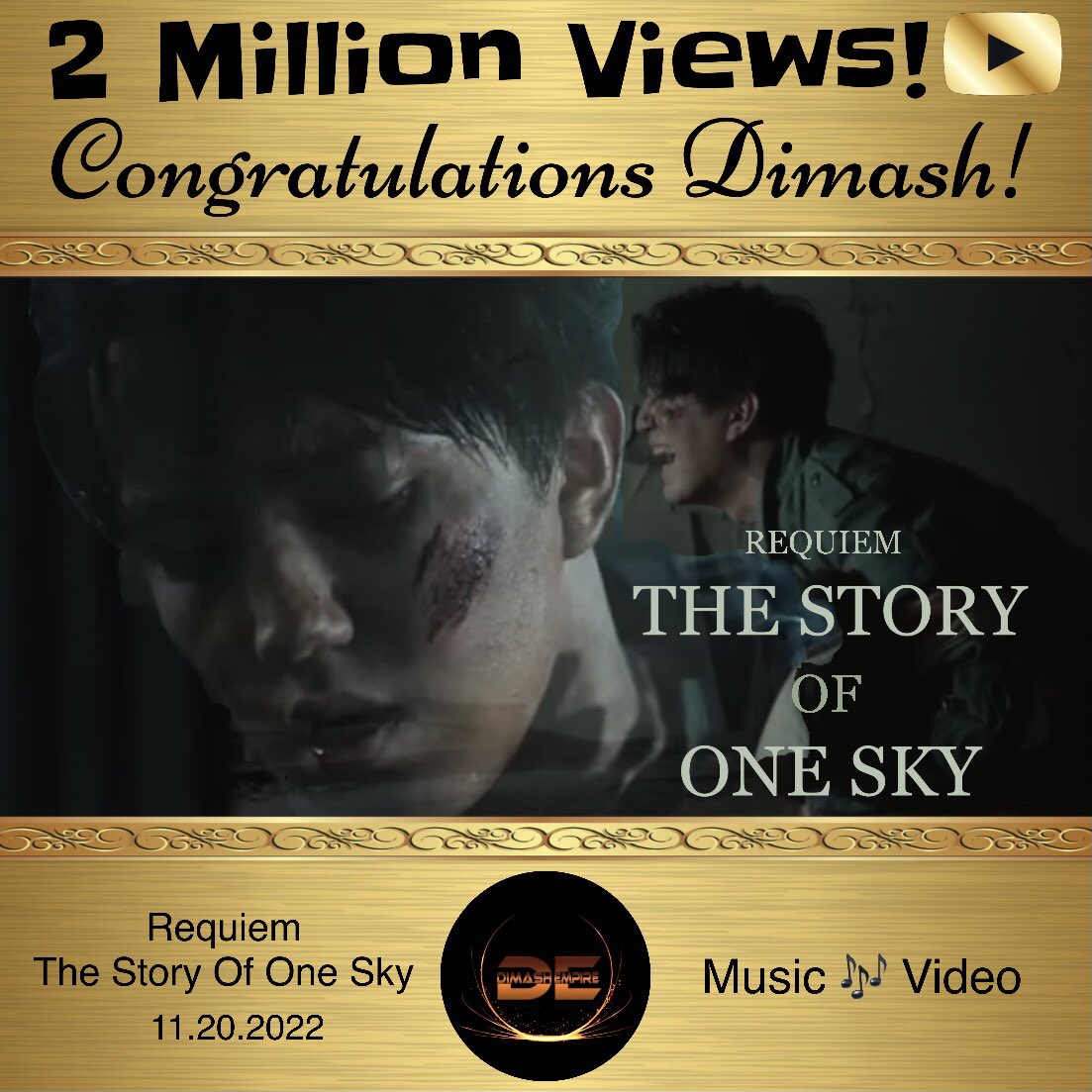 DimashEmpire's tweet photo. Congratulation @dimash_official ♥️ &amp; #Dears 🌺 
Requiem: #TheStoryOfOneSky acheived 2 Million Views on YouTube!👏 
 👇
https://t.co/mN2PQTRsMn https://t.co/KrgsoqvllJ