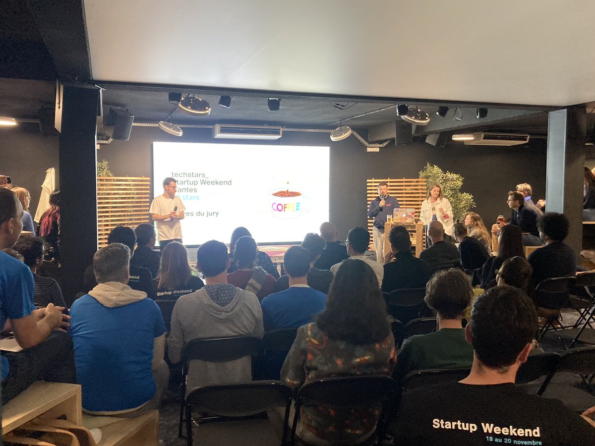 Pitchs finaux du fantastique <a href="/SWNantes/">Startup Weekend Nantes</a> 
Bonne chance à tous les participants 
<a href="/TGS_France/">TGS France</a> partenaire