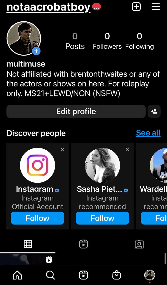 // my insta RP has the same username. <a href="/notaacrobatboy/">ᴅɪᴄᴋ ɢʀᴀʏsᴏɴ parody</a> Side note: it will also be multi-muse, making it easier for me not to have to constantly make accounts .

sealand#0608 my Discord