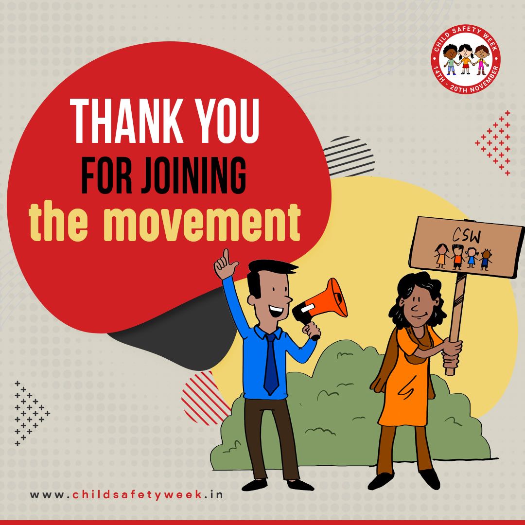 Thank you, one and all, for joining and supporting #ChildSafetyWeek2022. Let's continue to have conversations around the issue of #ChildSexualAbuse. To know more follow us!
#nevertoolate #ChildSafetyWeek