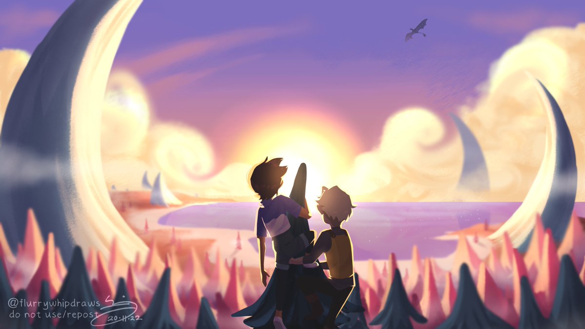 flurrywhipdraws's tweet photo. "Wild magic is more than just covenless witches, Hunter. It's the Isles itself in its purest, raw form. Why don't I show you?"

💜 Goldenlight Week Day 1 - Wild Magic 💛

late but eh, more lunter content amirite
#goldenlightweek2022 @GoldenlightWeek #lunter #huntceda #theowlhouse https://t.co/iiHwqoxzOp