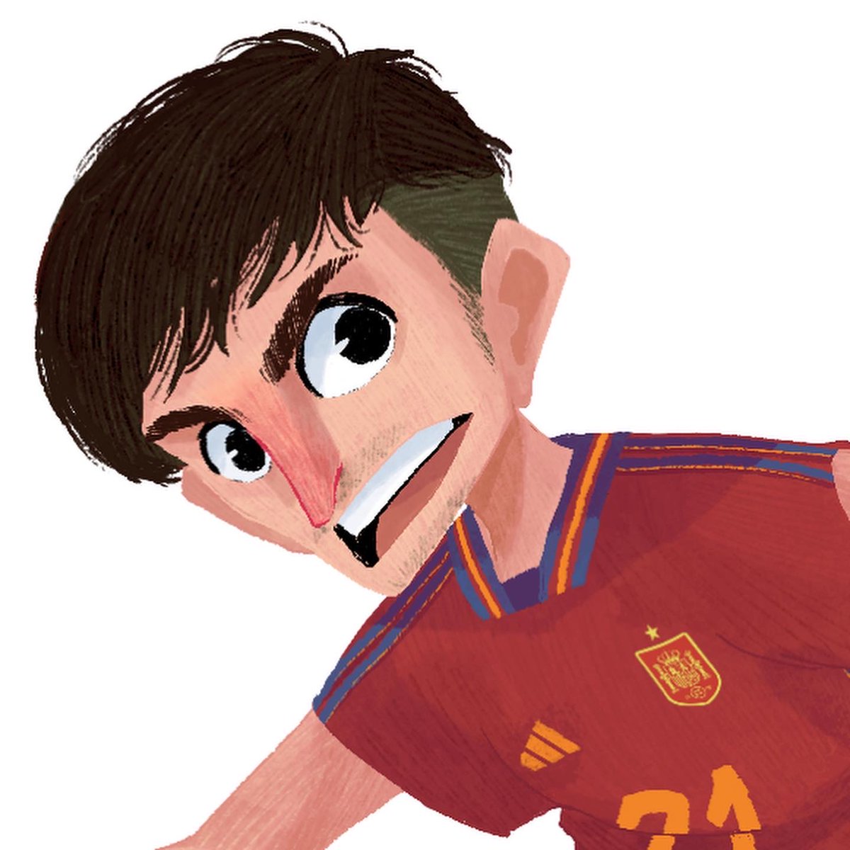 Go go spain #pialadunia2022 #worldcup2022 #illustration #comission #drawing <a href="/Pedri/">Pedri González</a>