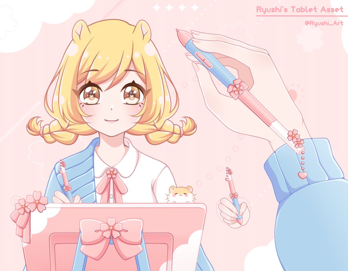 Ryushi_art's tweet photo. 🌸VTUBER TABLET ASSET🌸
Vous pouvez commissionner un asset de tablette graphique personnalisée pour votre Vtuber !
La petite main et le bras bougent. L'asset fonctionne avec le logiciel #SPUDTablet.
🌷Tablette : 60€
🌷Tablette + Main : 80€
🌷Bras + Stylet : 50€ https://t.co/FfPdkrtwtT