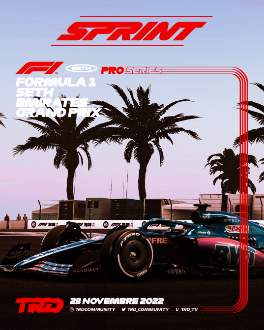 ⏰ IT'S RACE DAY !

Cette semaine, dans cette quatrième course sprint, qui de la Pro Series va être sur le podium au Émirats Arabes-Unis ??

#TRDF1SERIES #FORZATRD