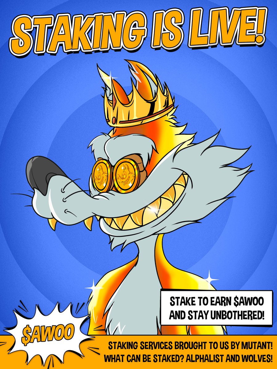 dRep_Voshe's tweet photo. @UnbotherWolves  STAKING IS LIVE! 

Start earning $AWOO through the Mutant staking platform now!

Stake now at https://t.co/9qo64kQ9yP https://t.co/iaAJE9TTBM