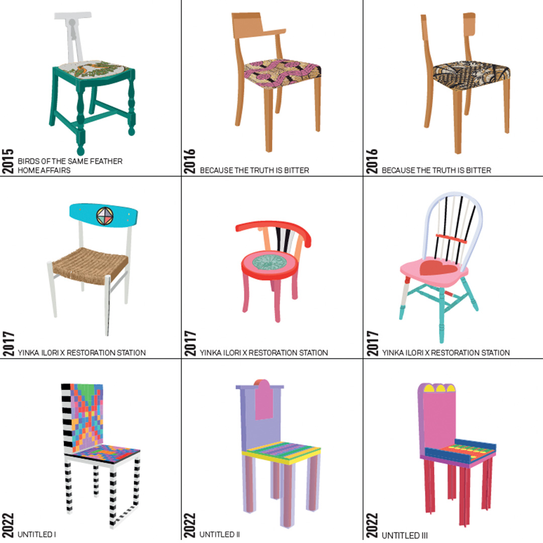 DesignMuseum's tweet image. Inspired by his Nigerian heritage designer @YinkaIlori_ holds the belief that chairs are part of our life story, embedding new narratives onto pre-loved chairs.

Discover a colourful collection of chairs by Ilori in our free display #ParablesForHappiness. 🌈

📸 @YinkaIlori_