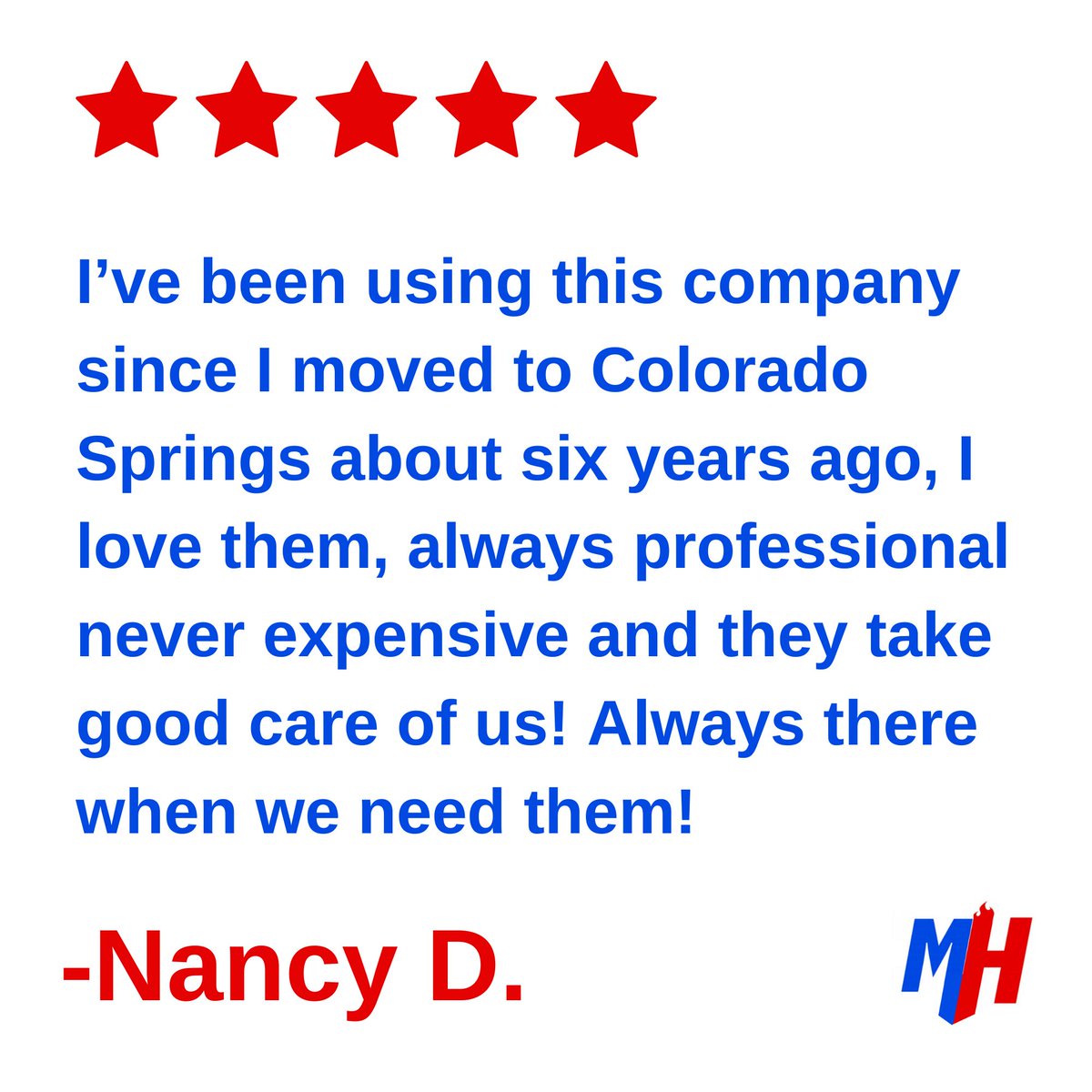 MitchellHVAC's tweet photo. Thank you, Nancy! Five stars for all the loyal customers out there. :)

#customerappreciation #mitchellheatingandcooling #fivestars https://t.co/TEISE4SCFD