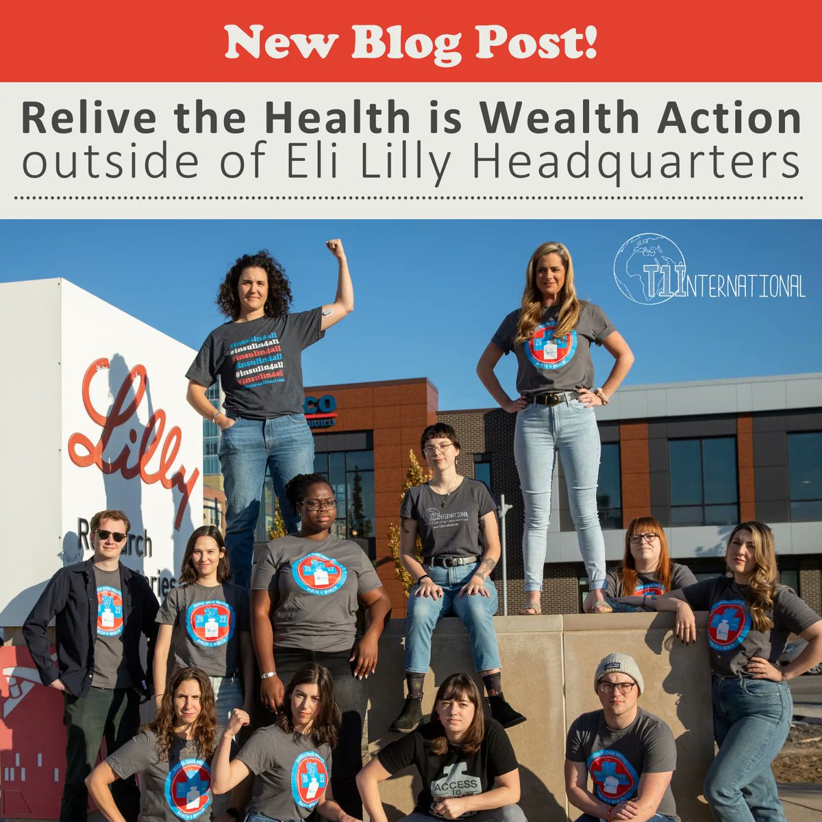 Check out our newest blog post featuring images, accounts, and moments from the 2022 Direct Action outside of Eli Lilly! 

Visit the link to read and share in the joy of the Health is Wealth Action today! t1international.com/blog/2022/11/1…