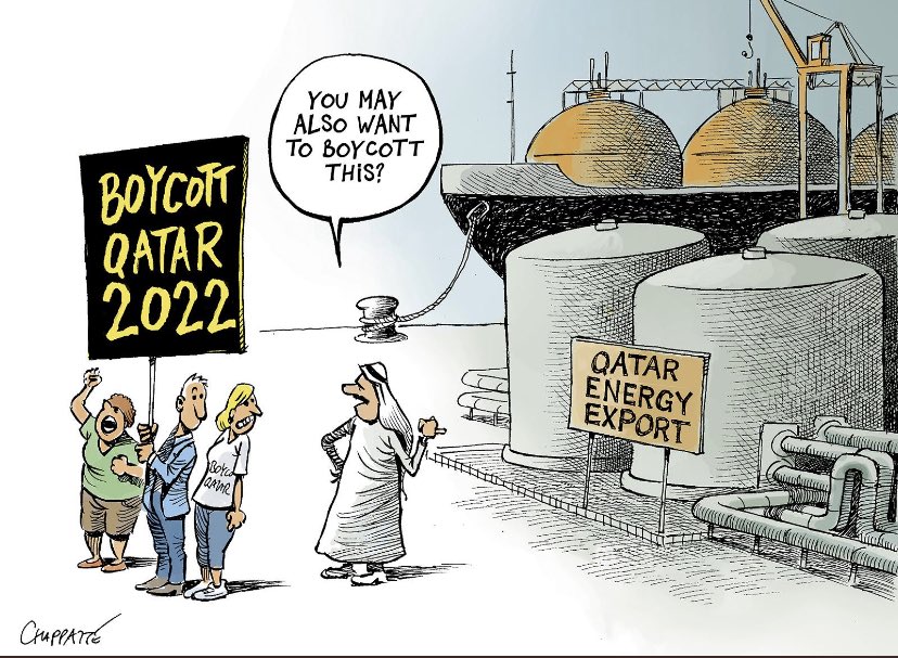 My favorite #cartoon today. Thanks ⁦<a href="/PatChappatte/">Chappatte Cartoons</a>⁩ #qatarworldcup2022