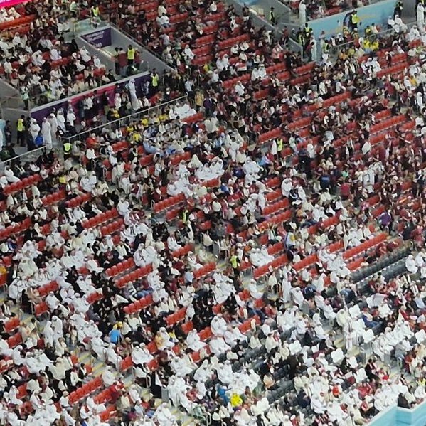 paddypower's tweet photo. You can't really blame those fans for leaving at half time.

They have a long day of pretending to be English, Iranian, Senegalese, Dutch, American and Welsh fans tomorrow. https://t.co/5FhuthDuHQ