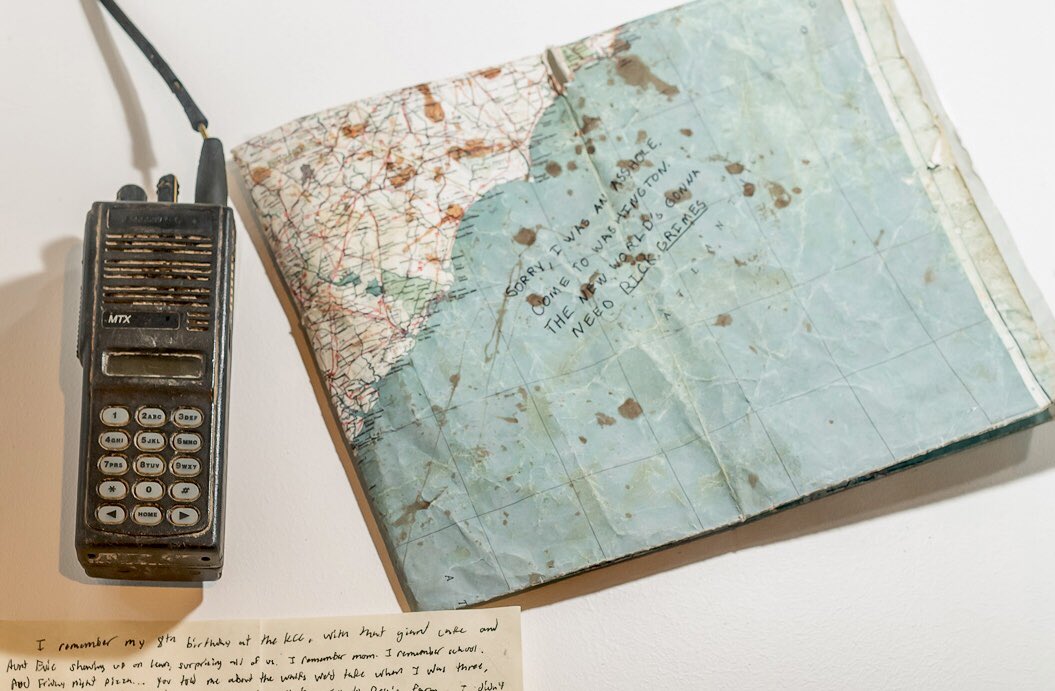 MovingImageNYC's tweet photo. “The new world’s gonna need Rick Grimes”—see this message scrawled on a map from Season 5 of @WalkingDead_AMC and more key props in the #TWDMoMI exhibition https://t.co/aaESVJxiQC https://t.co/ZHI099Gmup