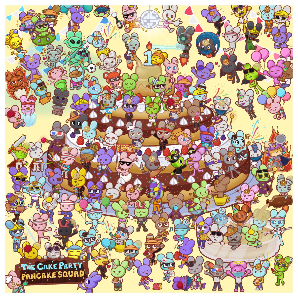 🥞🐰🎂🥞🐰🎂🥞🐰🎂
The Cake Party
Completed!
🥞🐰🎂🥞🐰🎂🥞🐰🎂

Total 126 PancakeSquad.
Thanks for attending the party 🎉🥳🙌

#PancakeSquad #SquadGallery #PancakeSwap #PancakeBunnies
