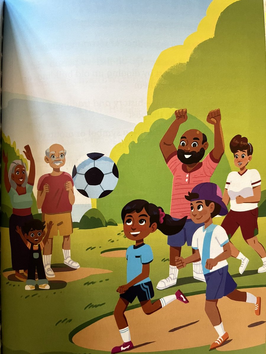 KekaNovales's tweet photo. Fútbol ⚽️ universal language ❤️ Nothing like playing a game with friends and family after watching your favorite team. ¡Hola, Lola! Guatemalan Summer new @capstonepub illustrated @gloriafelixart #futbol #soccer #family #traditions #representationmatters #readlatinx #kidlit https://t.co/dPXvUgCdMV